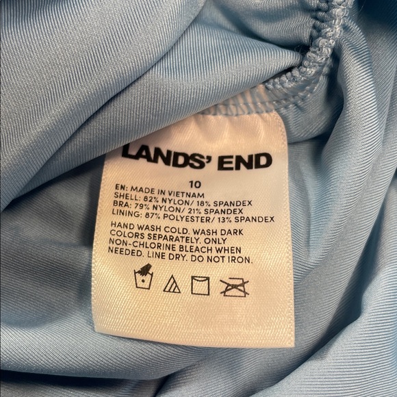🆕 Lands' End Sky Blue Cinched V-Neck Tank Top Swim Top Size 10 | NWT - Picture 5 of 6